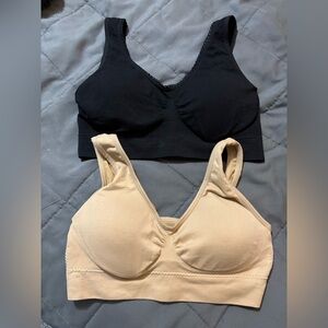 Seamless Black and Tan Wireless Bras medium